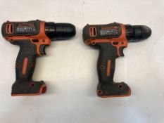 2 x Black & Decker BDCDD12 Drills