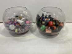 2 x Bowls of Various Nail Products As Per Description