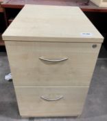 Light Wood 2 Drawer Pedestal