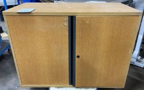 Wooden 2 Door Office Cabinet w/Adjustable Shelf