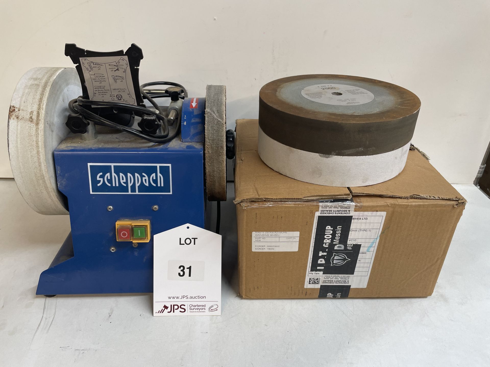 Scheppach Tiger2500 Wet Stone Sharpener w/ 3 x Spare Grit Reels | YOM: 2018