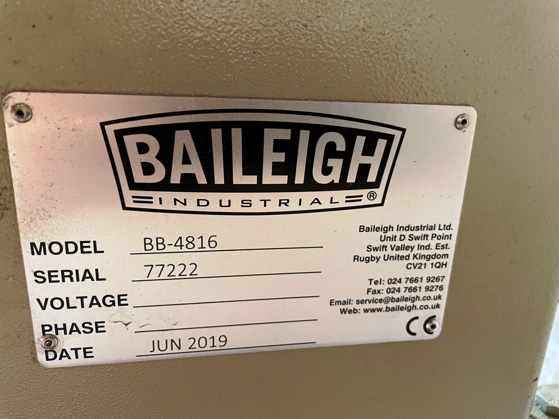 Baileigh BB-4816 Heavy Duty Box & Pan Brake - Image 2 of 3