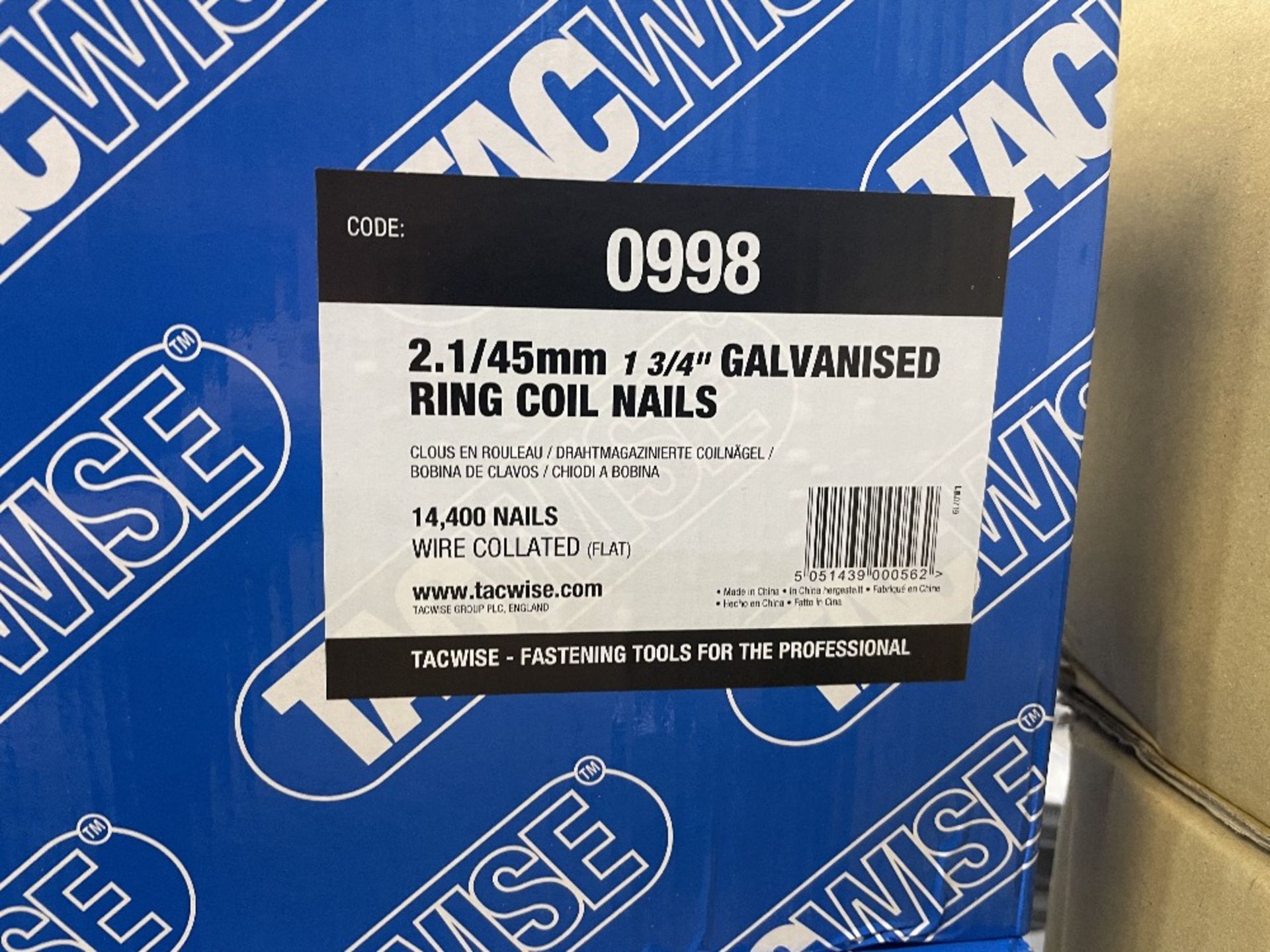 Approximately 43,200 x TacWise 0998 2.1/45mm Galvanised Ring Coil Nails - Image 2 of 2