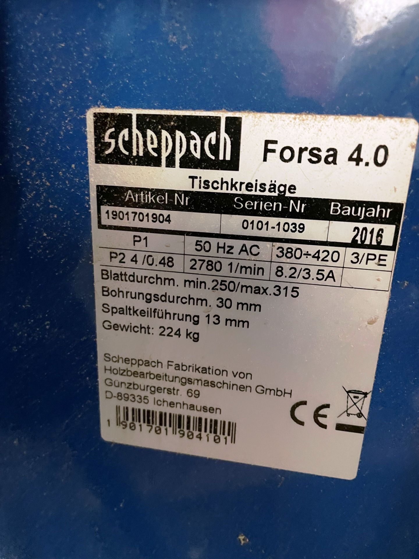 Scheppach Forsa 4.0 Panel Saw w/ Double Bag Dust Extractor - Image 5 of 8