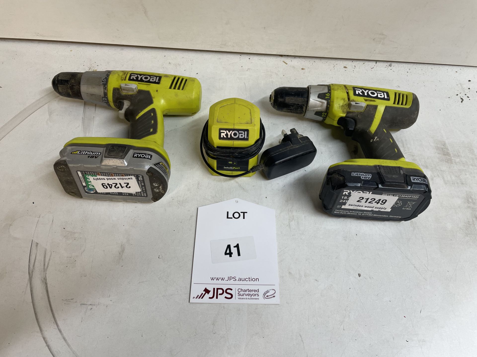 2 x Ryobi CDC1802 Hammer Drills w/ Charger