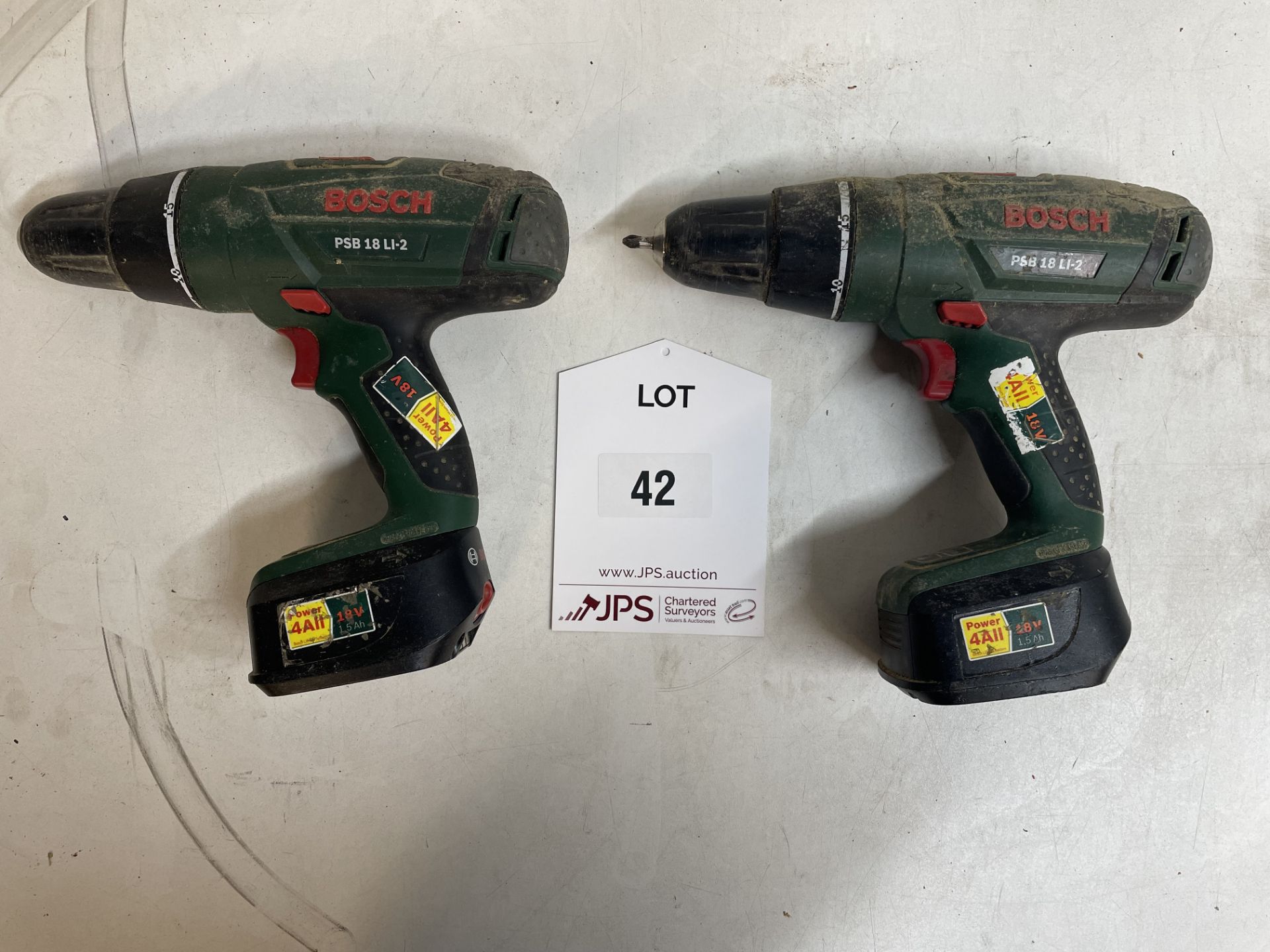 2 x Bosch PSB 18 Li-2 Cordless Combi Drills - Image 2 of 5