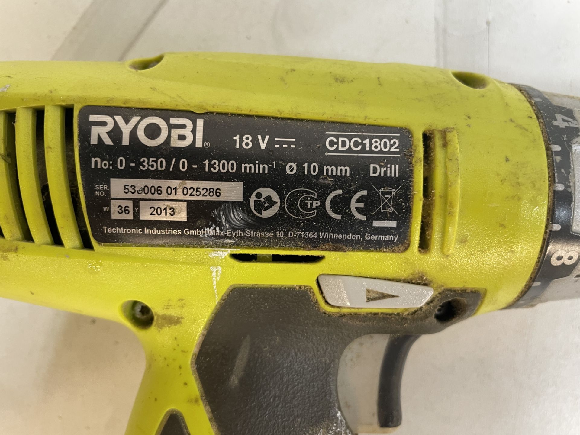 2 x Ryobi CDC1802 Hammer Drills w/ Charger - Image 5 of 5