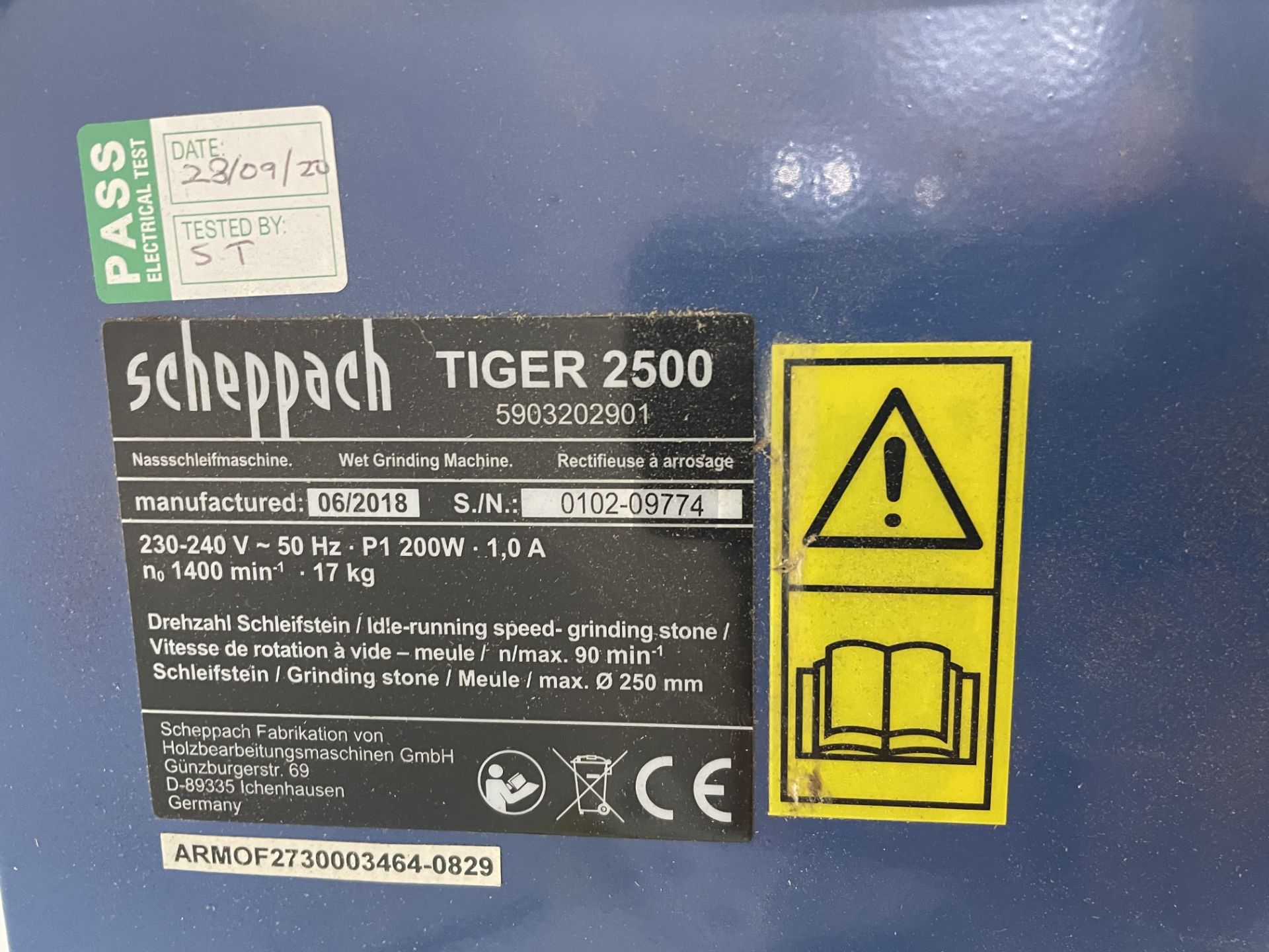 Scheppach Tiger2500 Wet Stone Sharpener w/ 3 x Spare Grit Reels | YOM: 2018 - Image 5 of 8