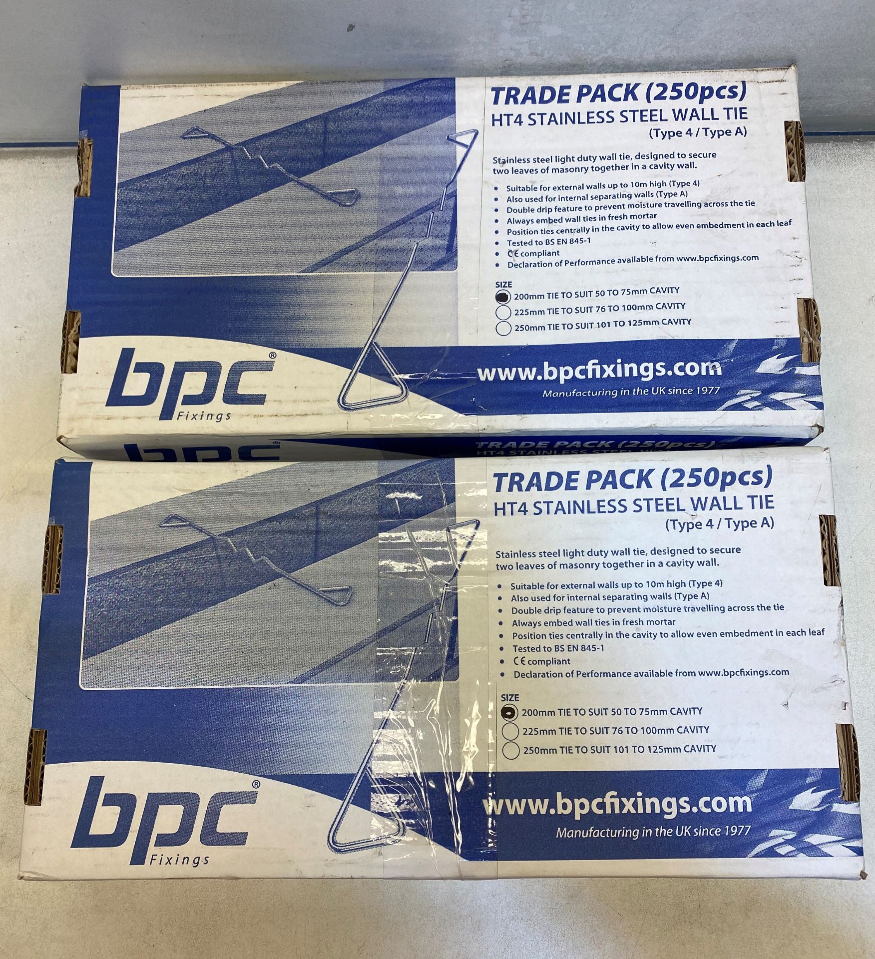 2 x BPC Housing Type 4 Wall Tie | 250 per box - Image 2 of 3