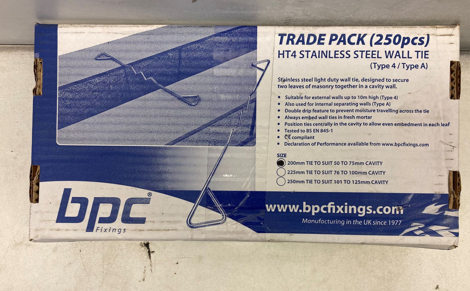 2 x BPC Housing Type 4 Wall Tie | 250 per box