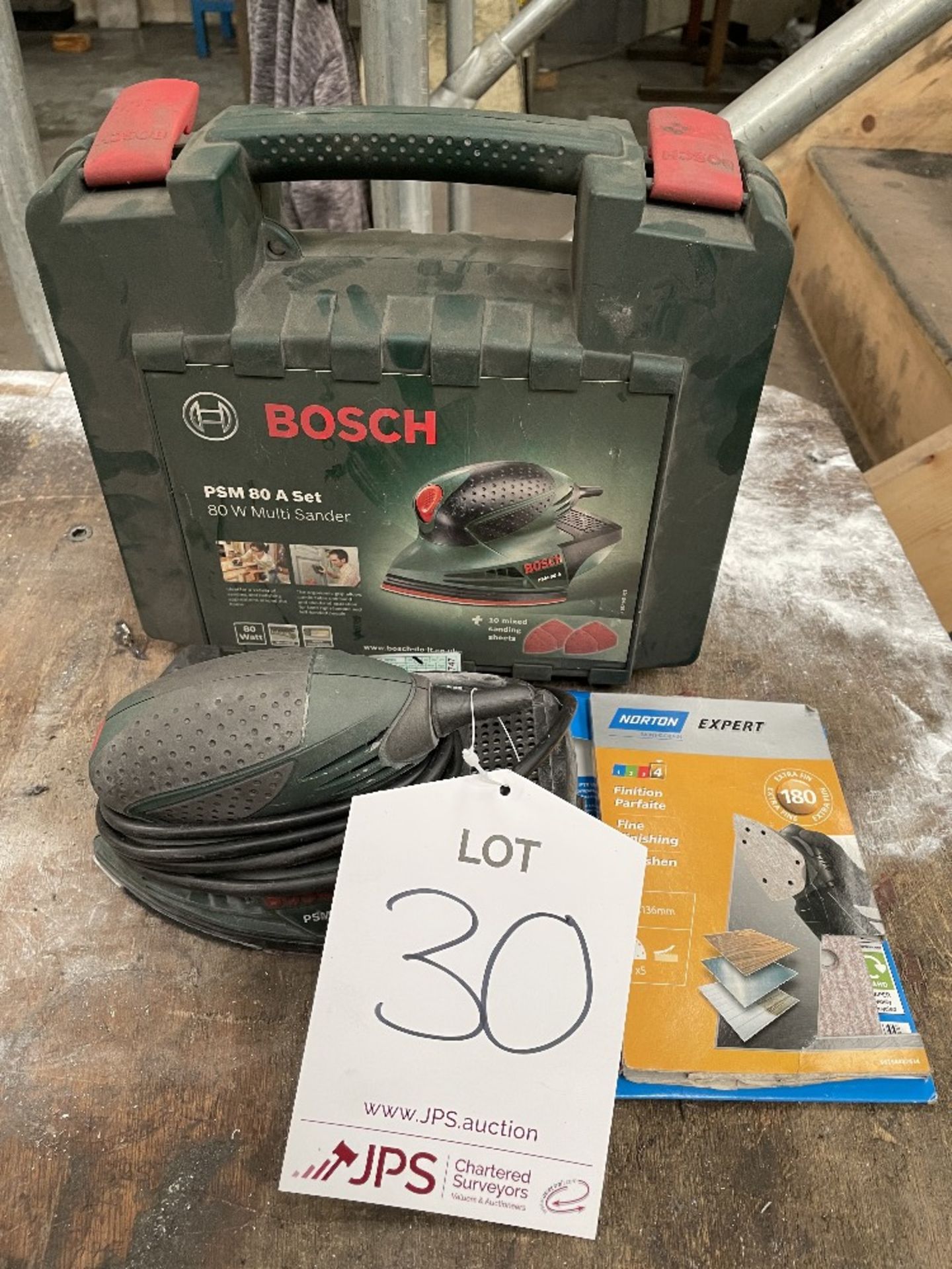 Bosch PSM 80 A Set Multi Sander in Case w/ Spare Sanding Sheets