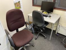 2 x office chairs, Grey top desk