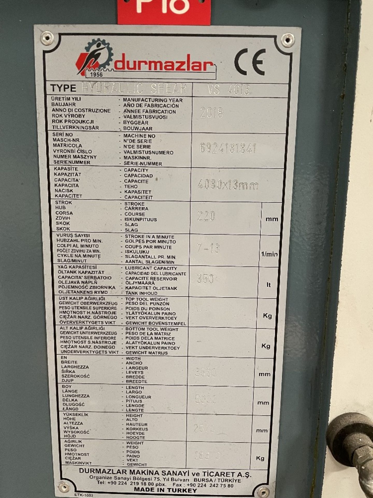 Durma VS4013 4100mm x 13mm Variable Rake Guillotine | 2018 - Image 8 of 19