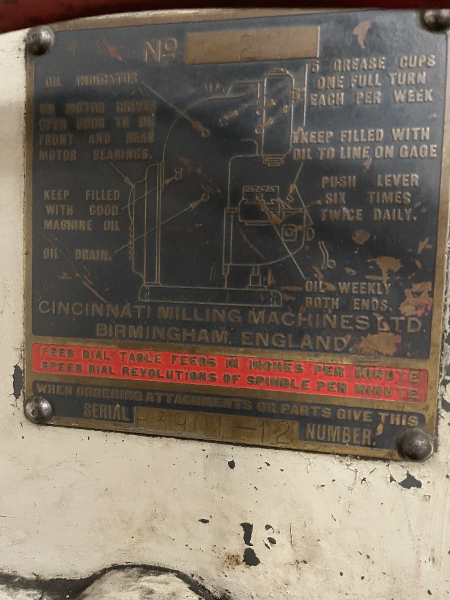 Cincinnati No2 Metal Vertical Milling Machine - Image 6 of 17