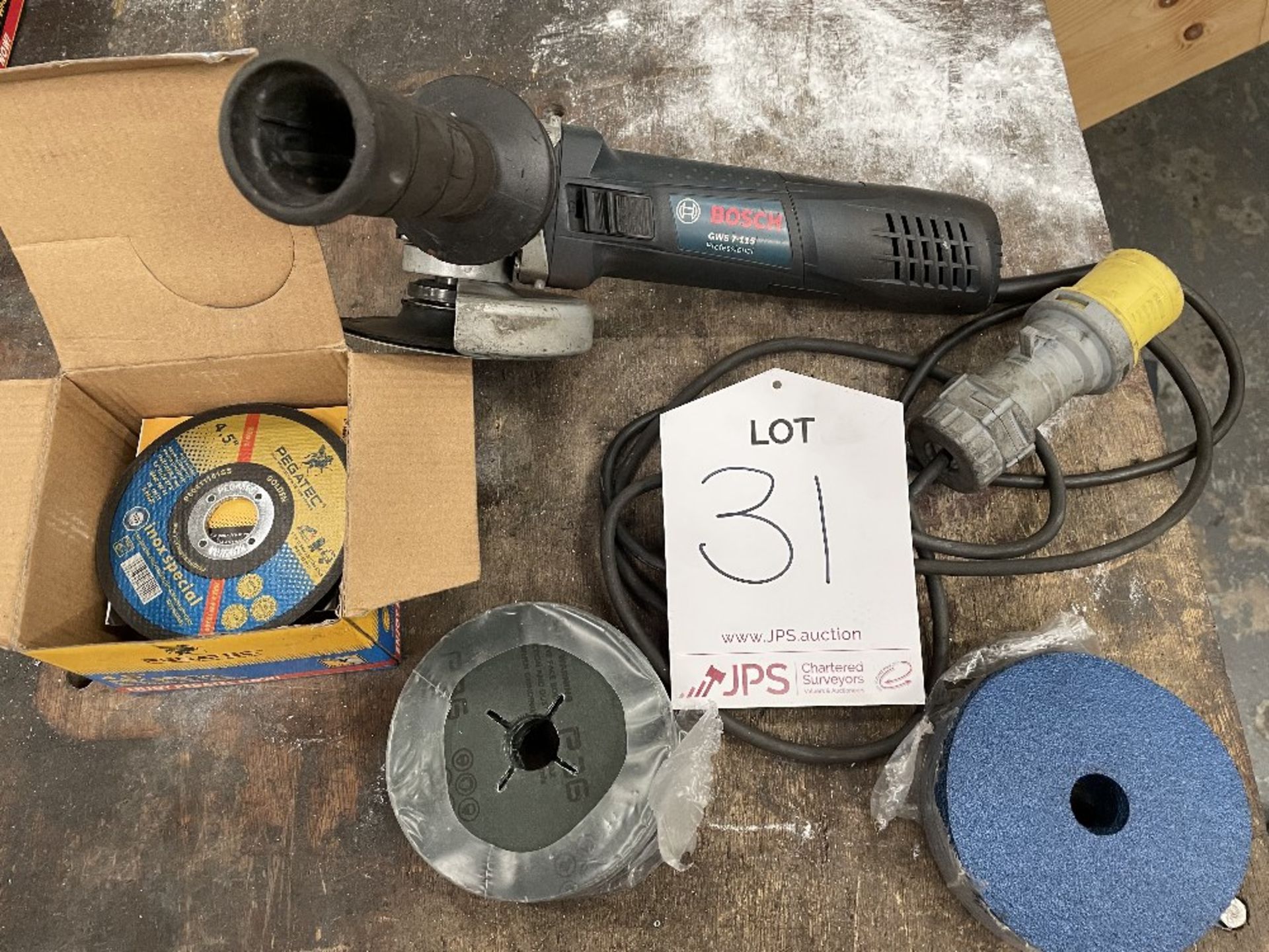 Bosch GWS 7-115 Professional Angle Grinder w/ Quantity of Spare Discs - Image 2 of 4