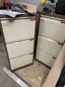 2 x 3 drawer vertical steel filing cabinets (no keys)