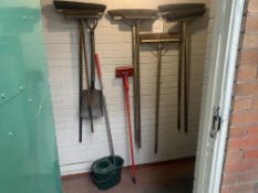 10 x Various Workshop Brushes/Mops/Shovels