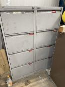 2 x 4 drawer vertical steel filing cabinets (no keys)