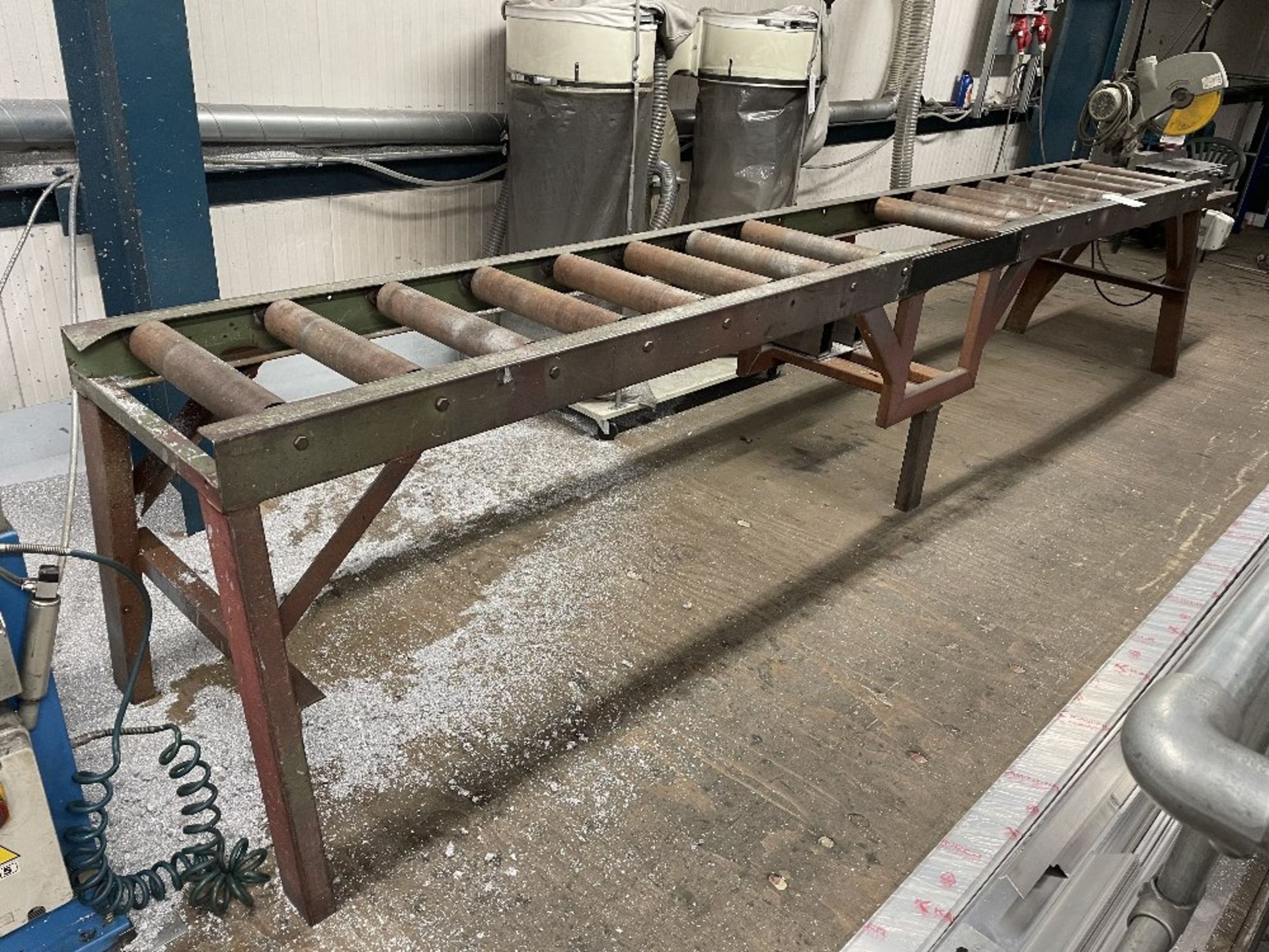 Metal Roller Conveyor Belt w/ Side Table | 460cm x 60cm