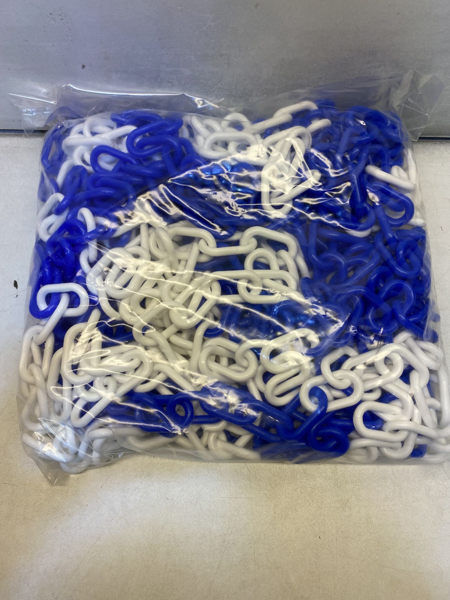 3 x 100M Blue & White Plastic Barrier Chain