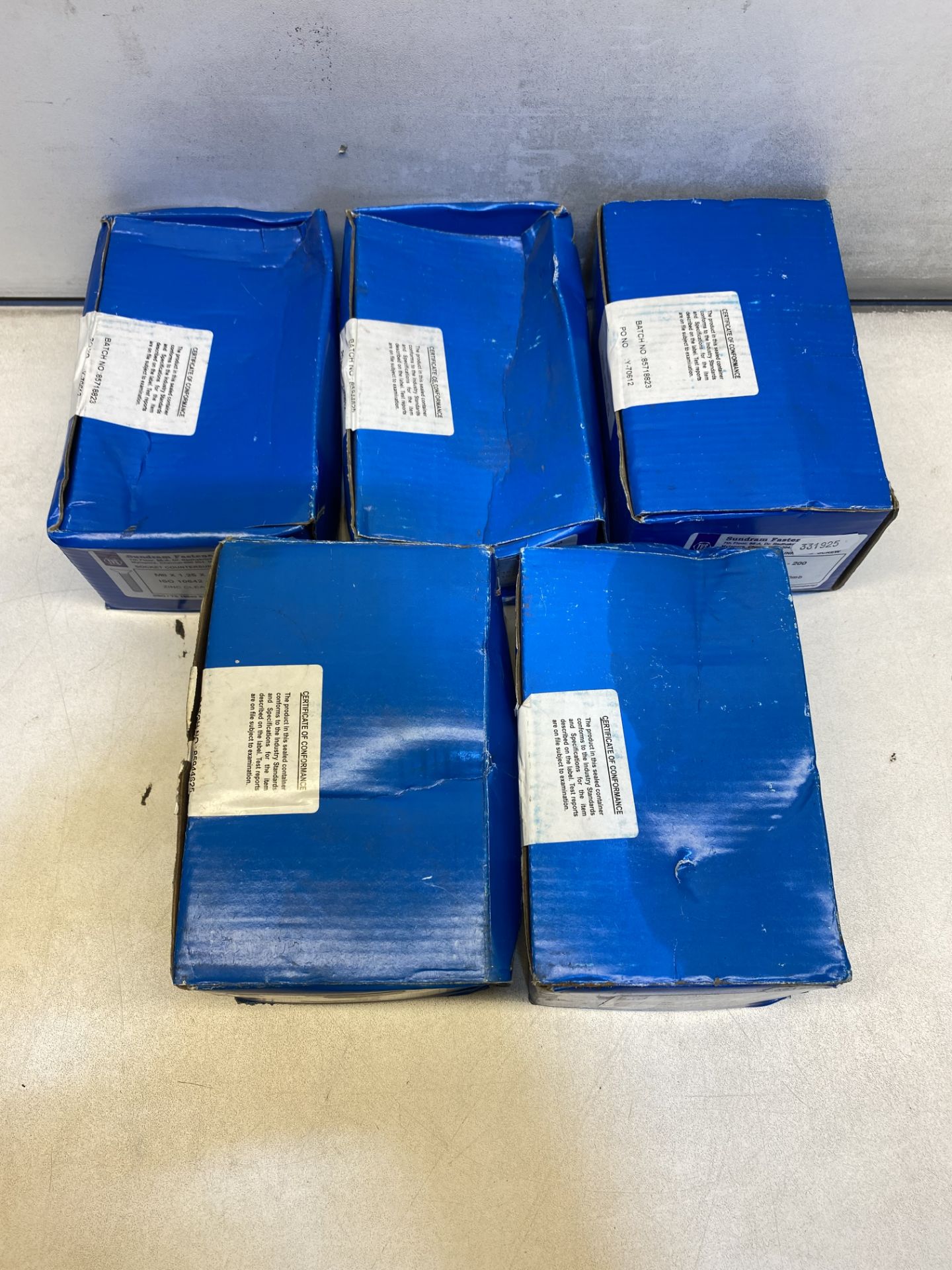 5 x Boxes Of Sundram Fasteners Socket Countersunk Head Screws, M8 X 1.25 X 16