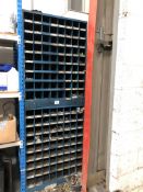 Multi-Compartment Two Tier Steel Storage Rack & Contents