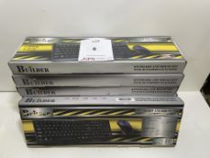 8 x Builder in Box Wired Keyboard and Mouse Sets