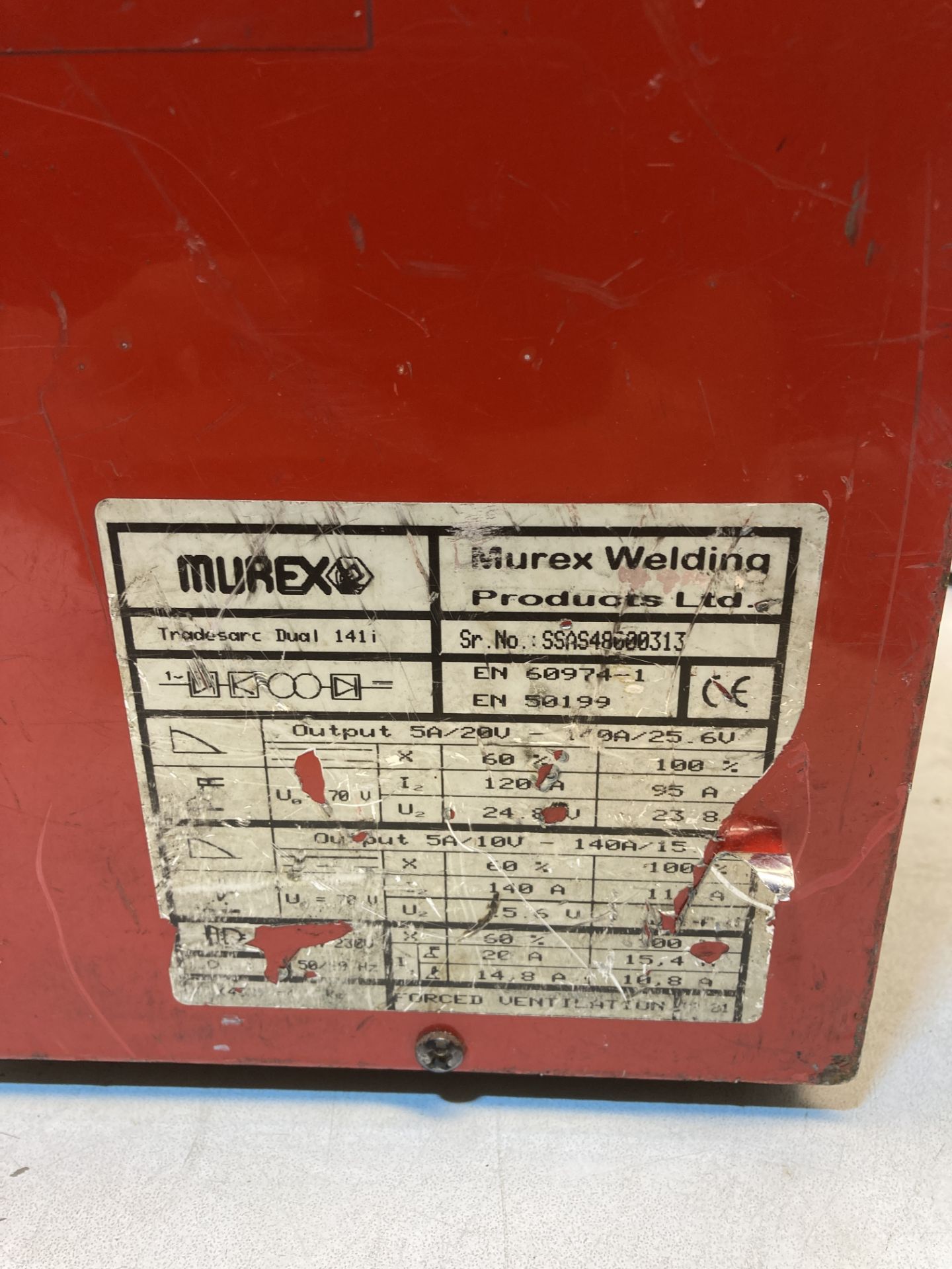 Murex Tradesarc Dual 141i Welder W/ Grounding Clamp & Electrode - Image 4 of 6