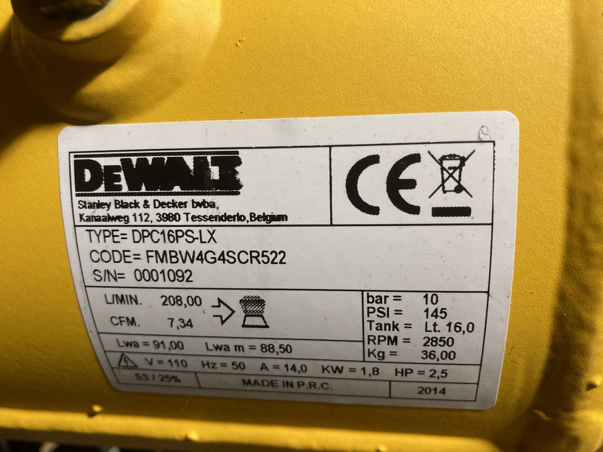 DeWalt 16 Litre Compressor | DPC16PS-CX - Image 5 of 6