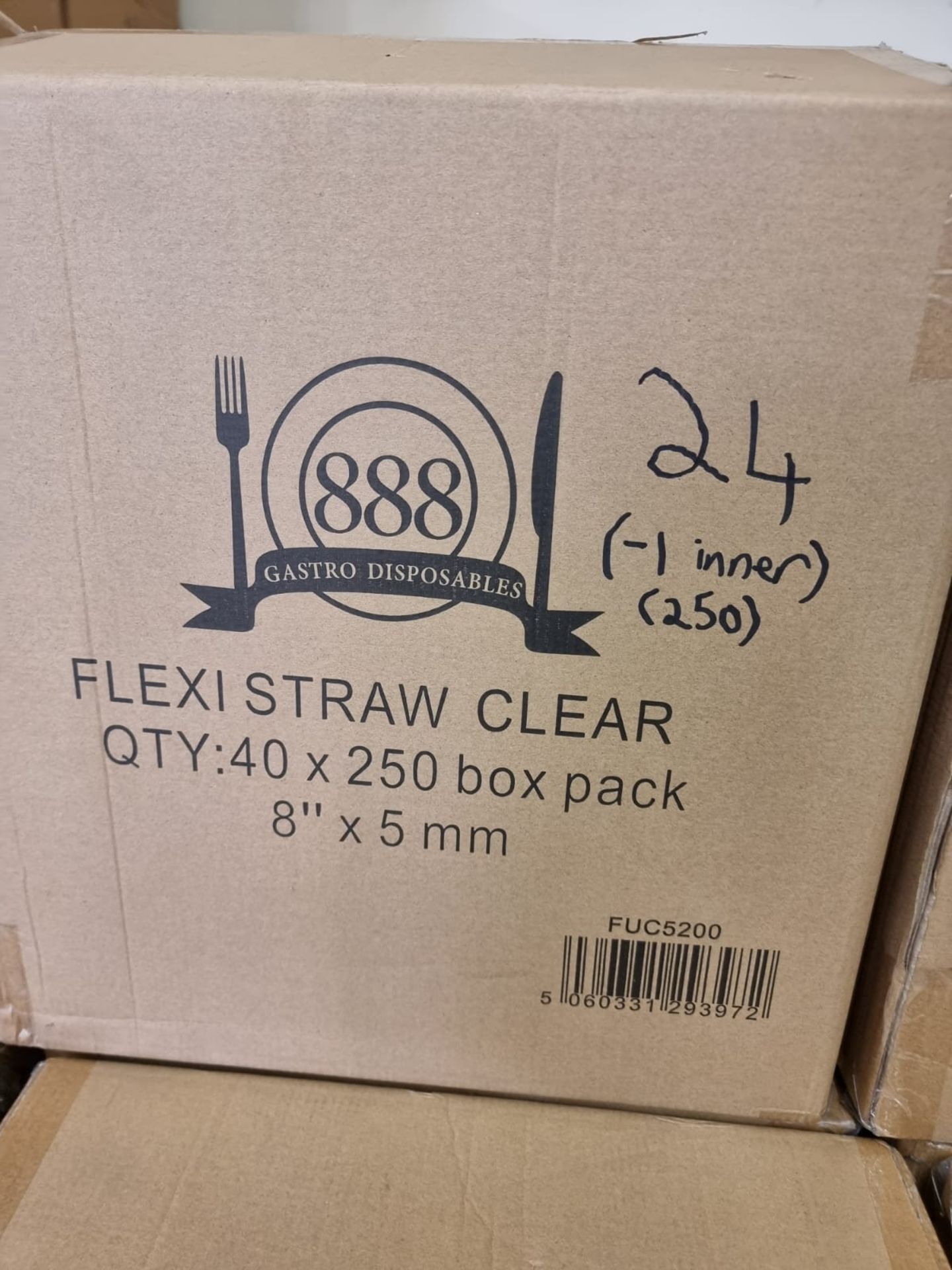 Approx 239,750 x 8” 5mm Flexi straws in Display Box | Clear - Image 2 of 3