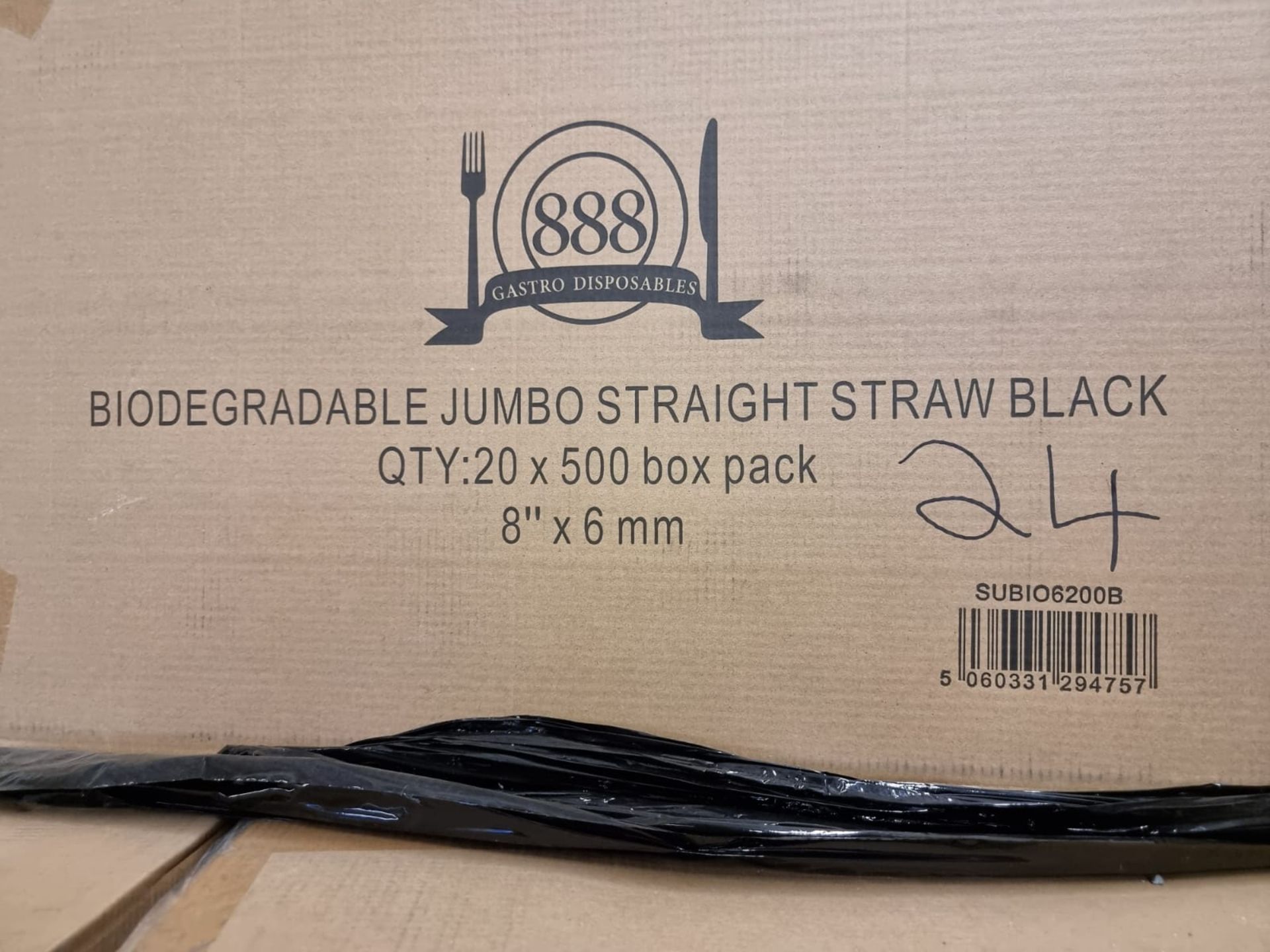 Approx 240,000 BIODEGRADABLE Jumbo Straw | Black - Image 2 of 3