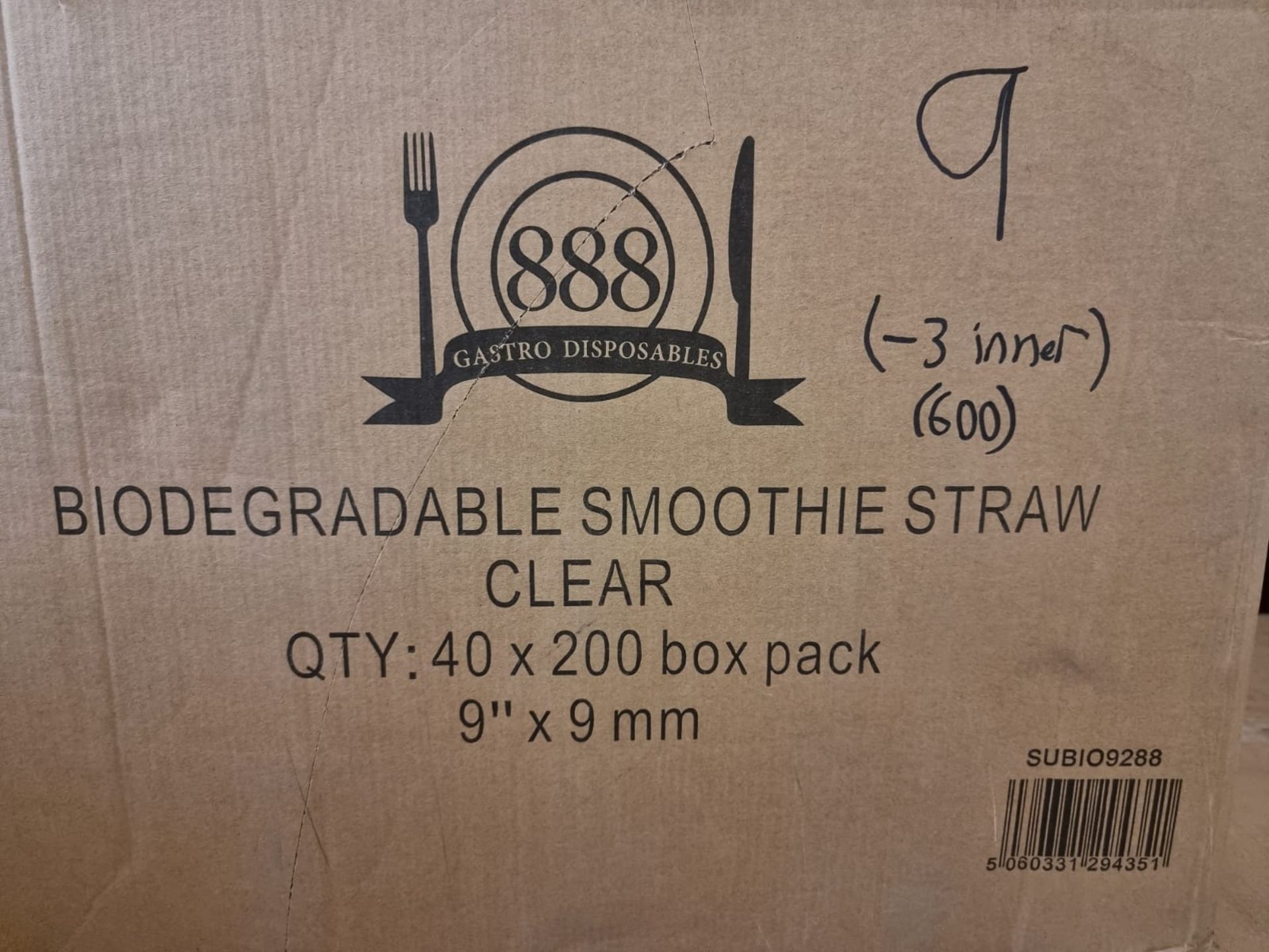 Approx 71,400 BIODEGRADABLE Clear Smoothie straw - Image 2 of 3