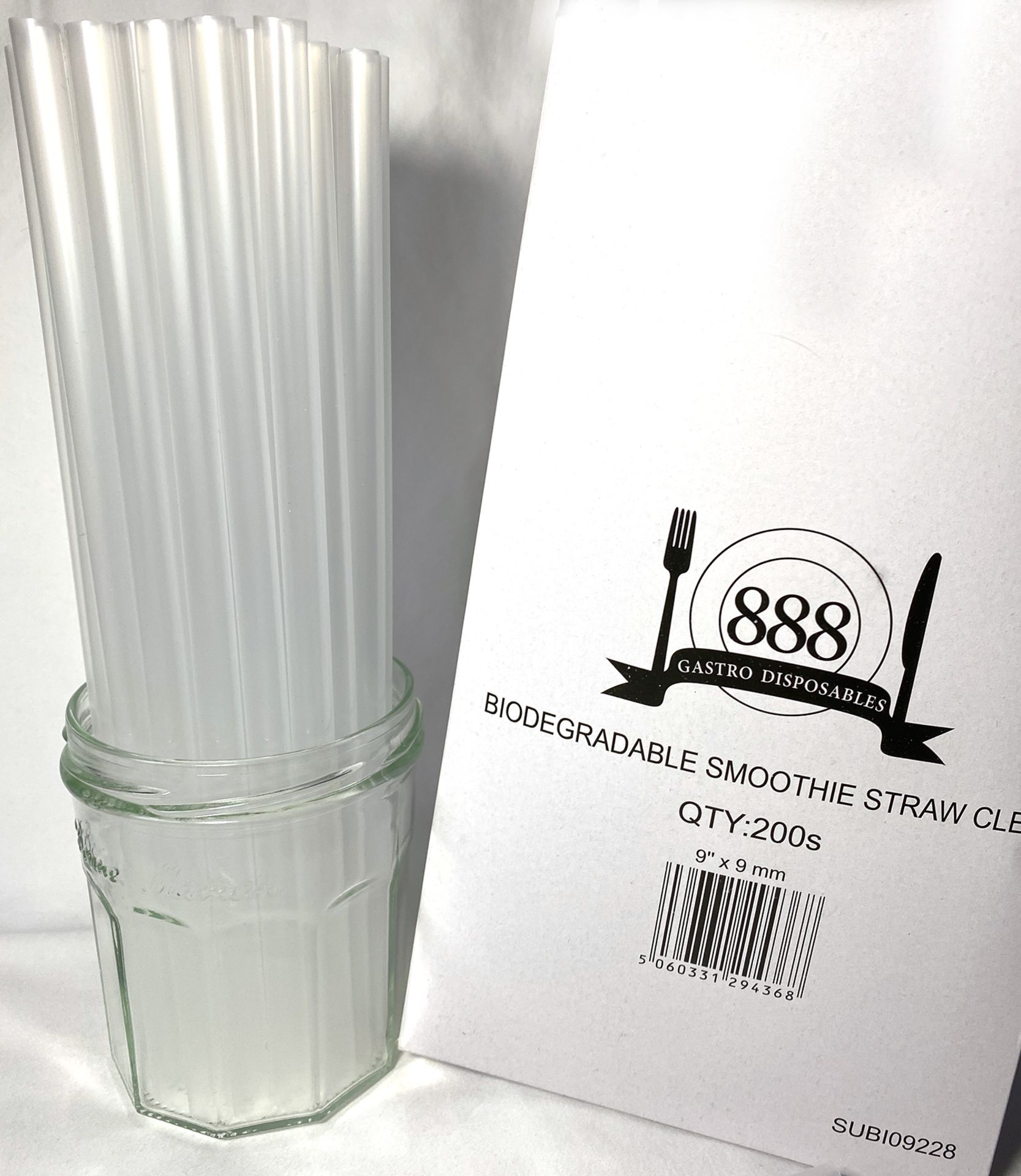 Approx 71,400 BIODEGRADABLE Clear Smoothie straw