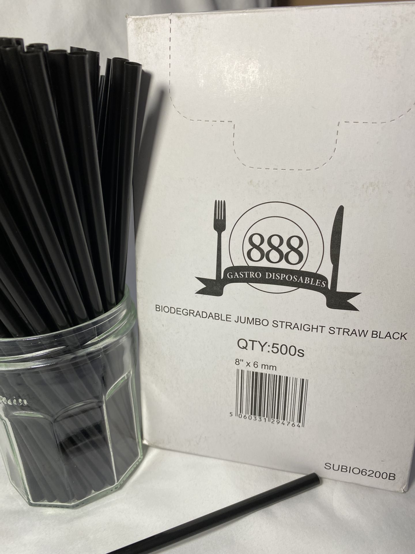 Approx 240,000 BIODEGRADABLE Jumbo Straw | Black