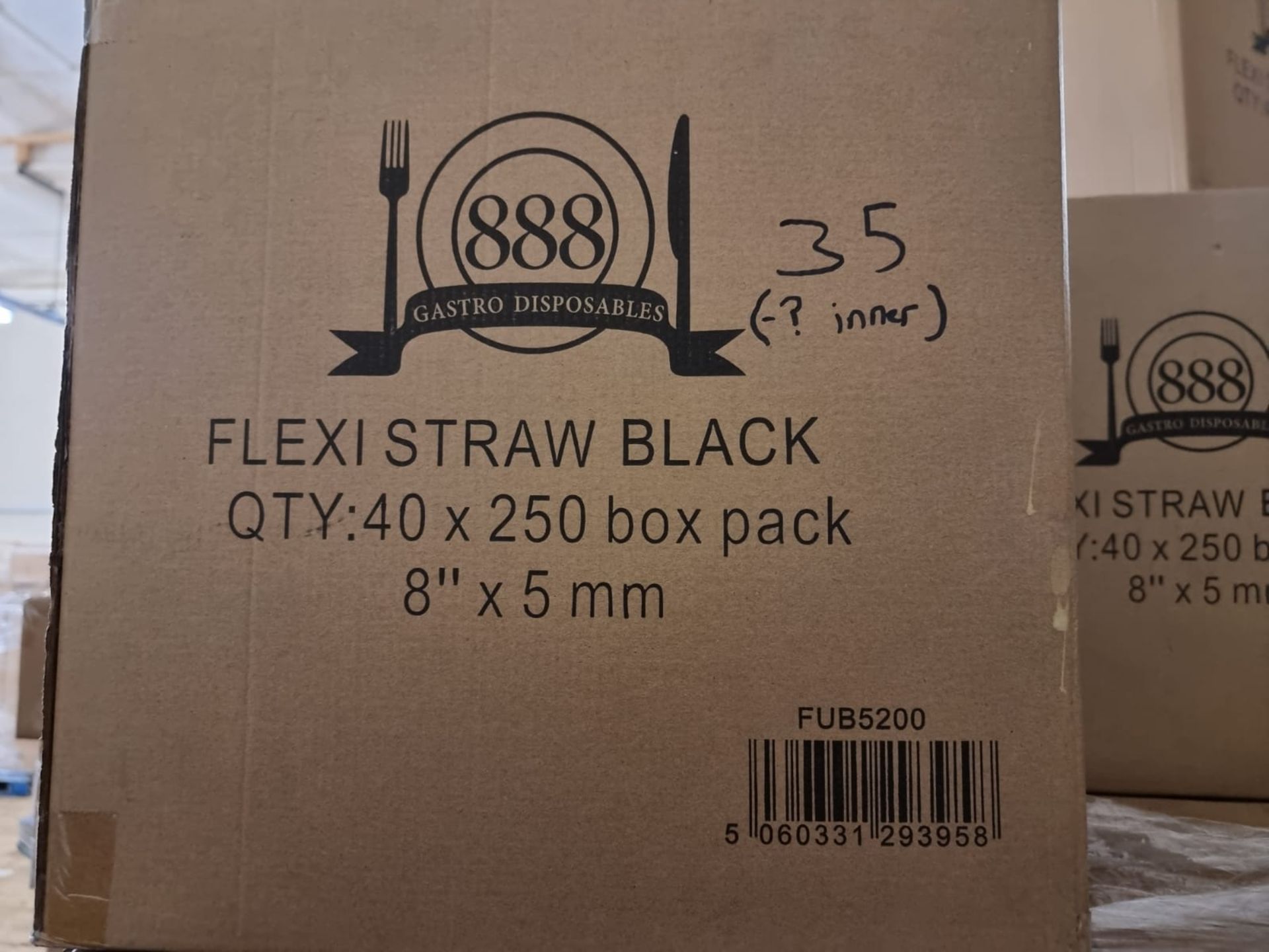 Approx 350,000 x 8” 5mm Flexi Straws in Display Box | Black - Image 2 of 3