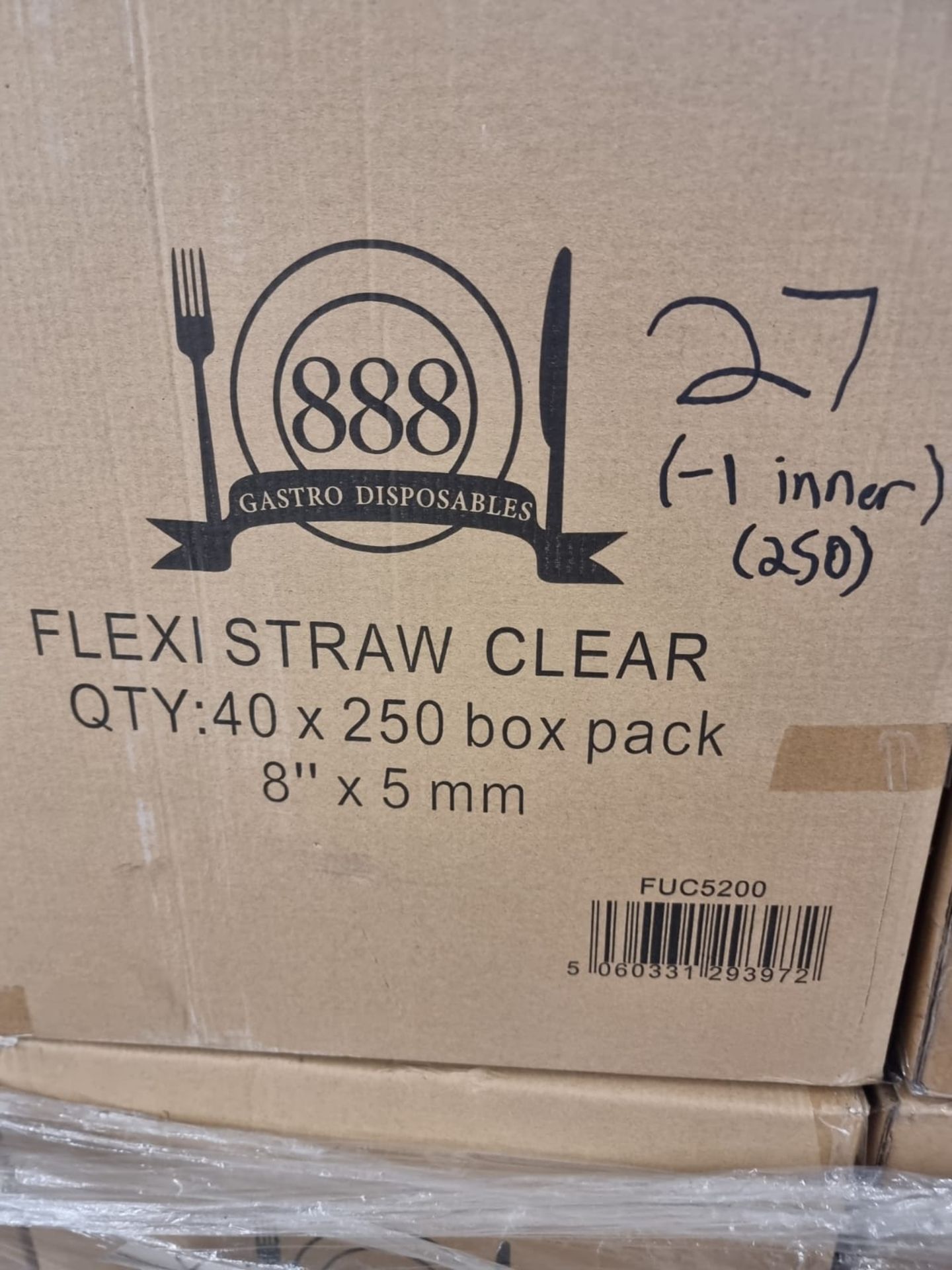 Approx 269,750 x 8” 5mm Flexi straws in Display Box | Clear - Image 2 of 3