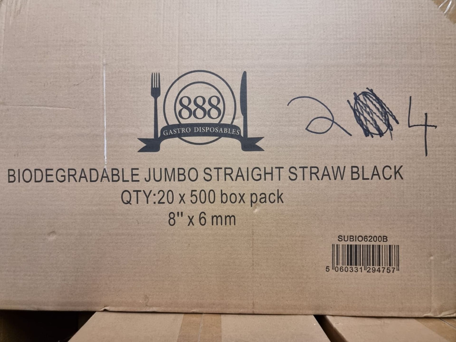 Approx 240,000 BIODEGRADABLE Jumbo Straw | Black - Image 2 of 3