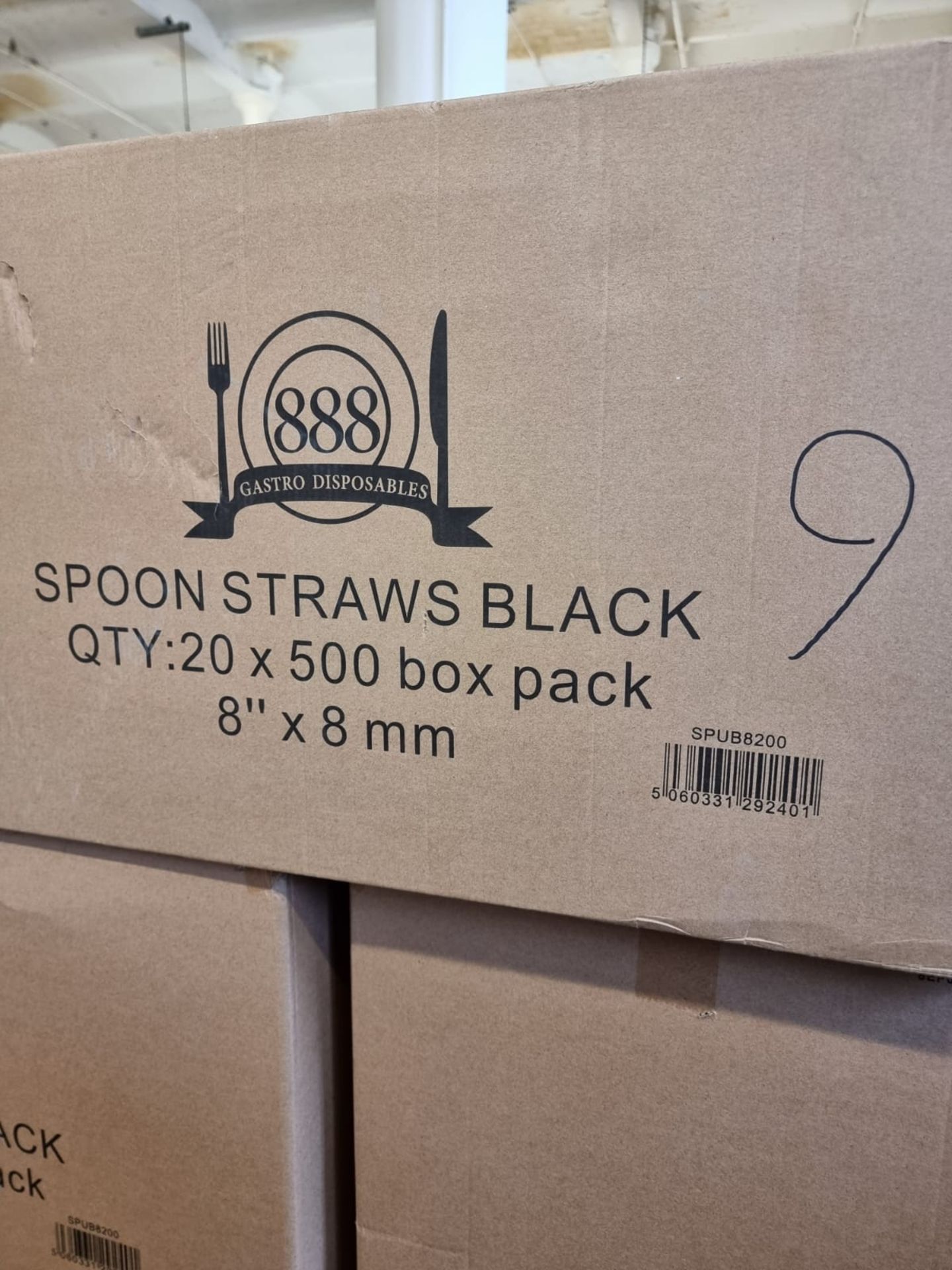 Approx 90,000 x 888 Disposables Spoon Straws | Black - Image 4 of 5