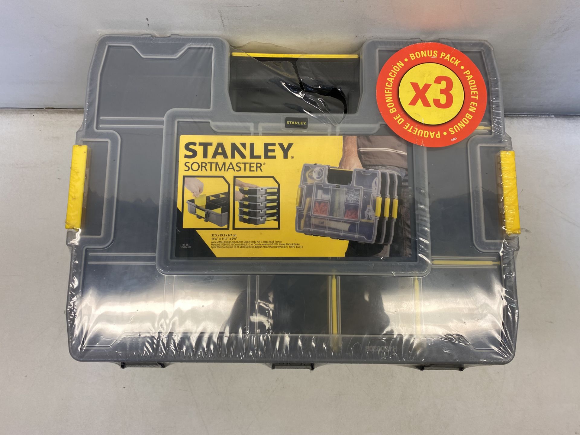 Stanley 1-97-487 Stackable Sortmaster Junior Organiser Triple Pack