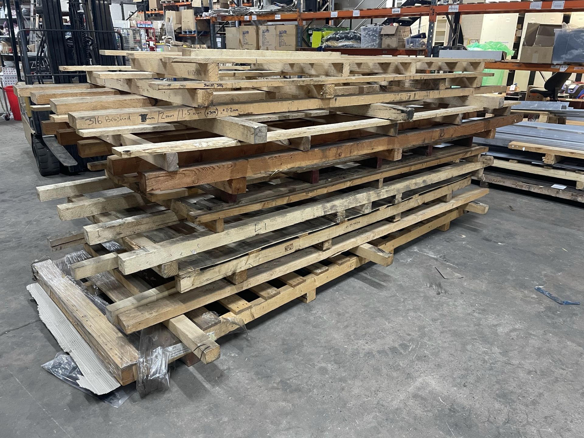 11 x Wooden 'Machinery' Pallets as per photos