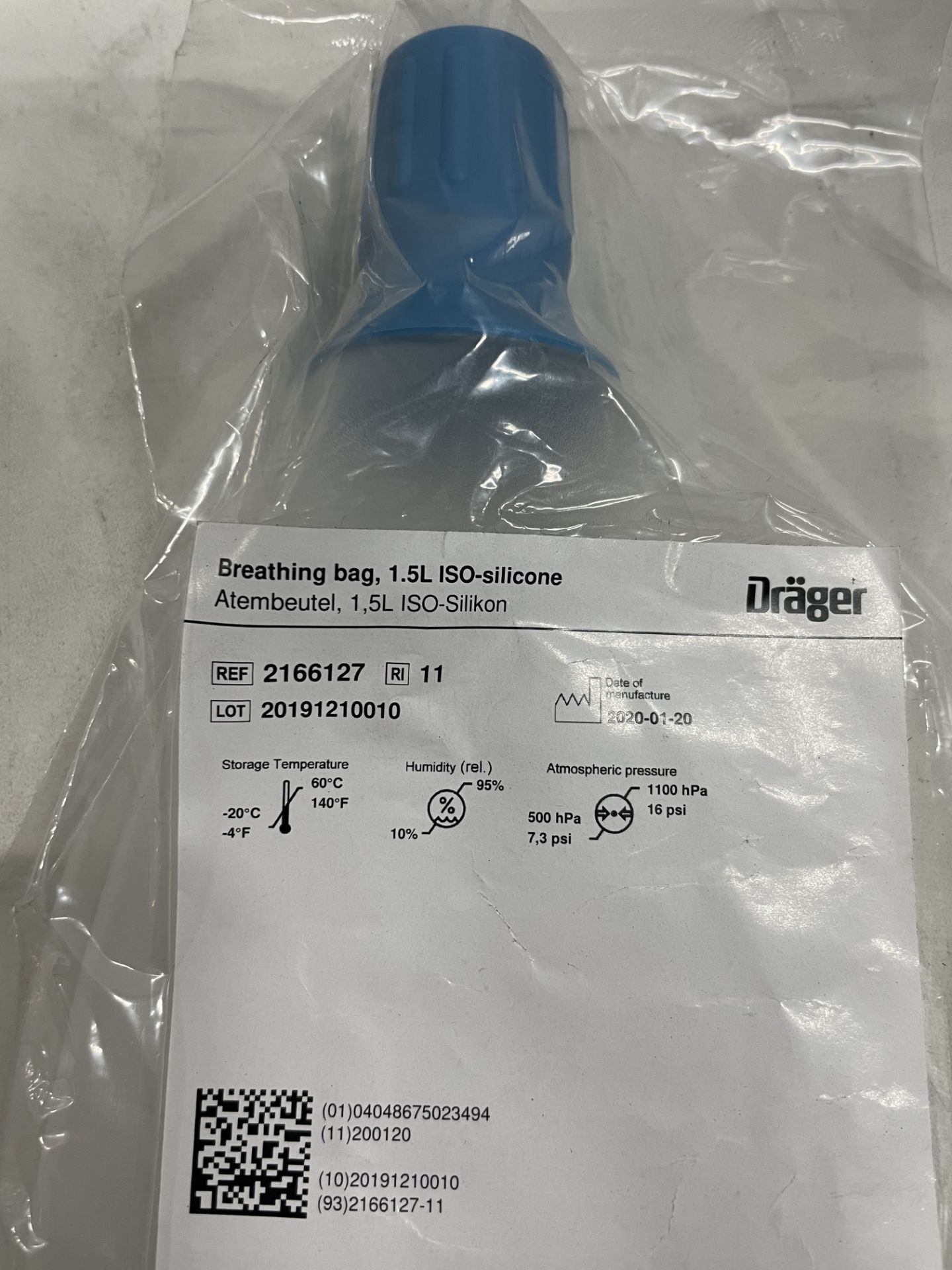 12 x Drager 1.5L Silicone Breathing Bags - Image 2 of 2