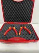 2 x Wire Strippers in Protective Red Case w/ Foam Inlay