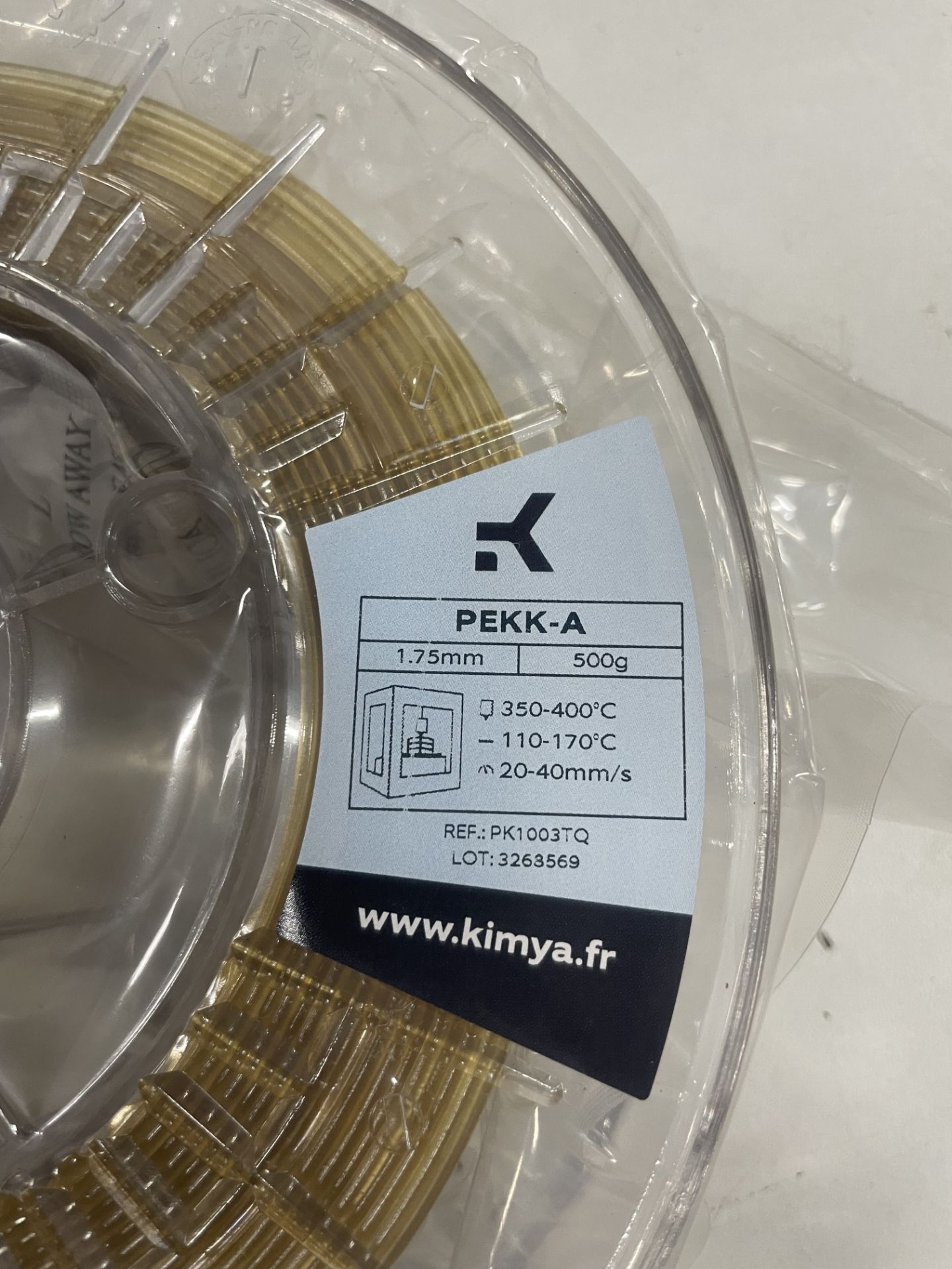 1 Roll 3D Filament PELKK-A amber | 1.75mm 500g - Image 3 of 3