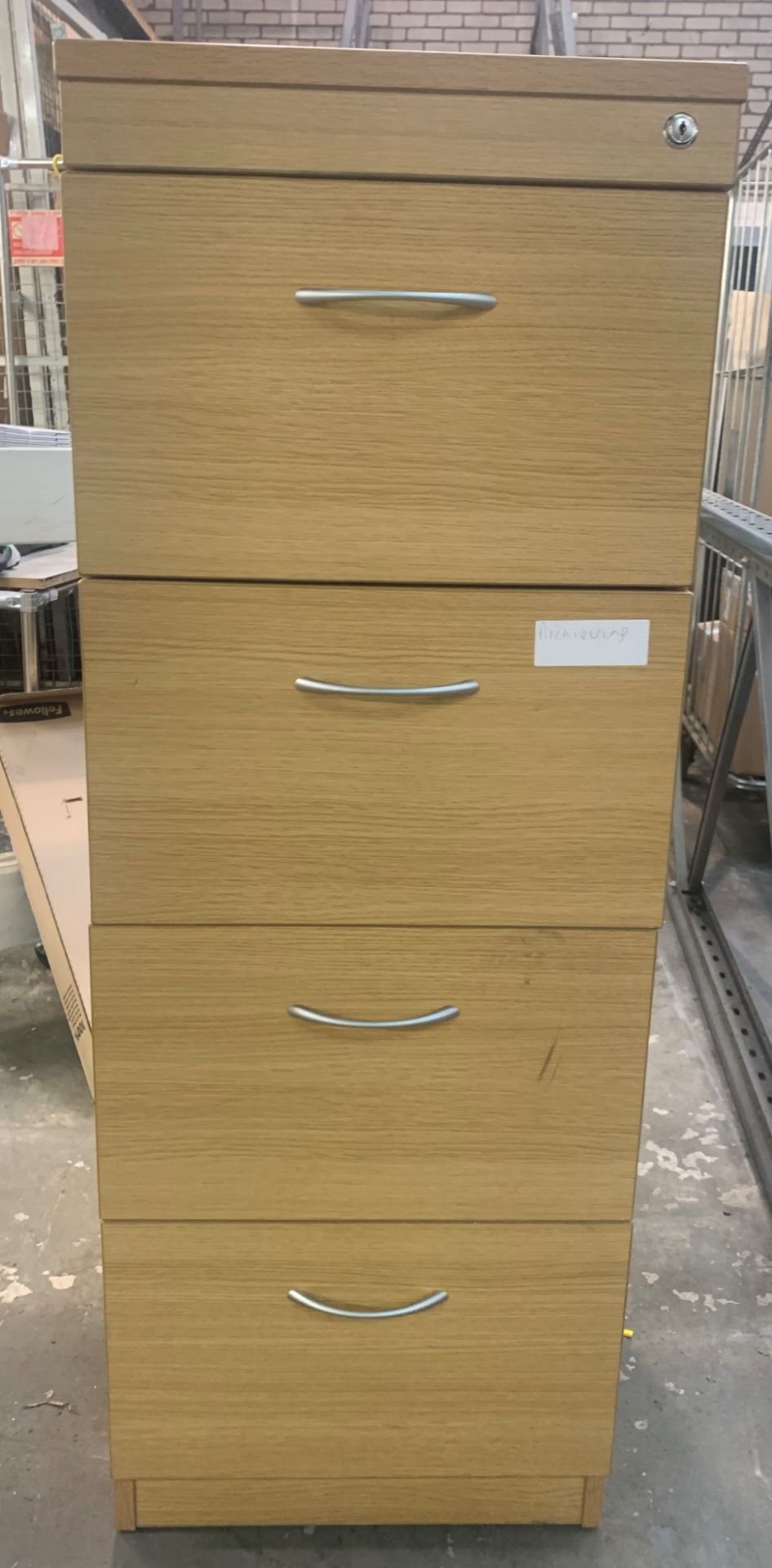 4 Drawer Wooden Filing Cabinet