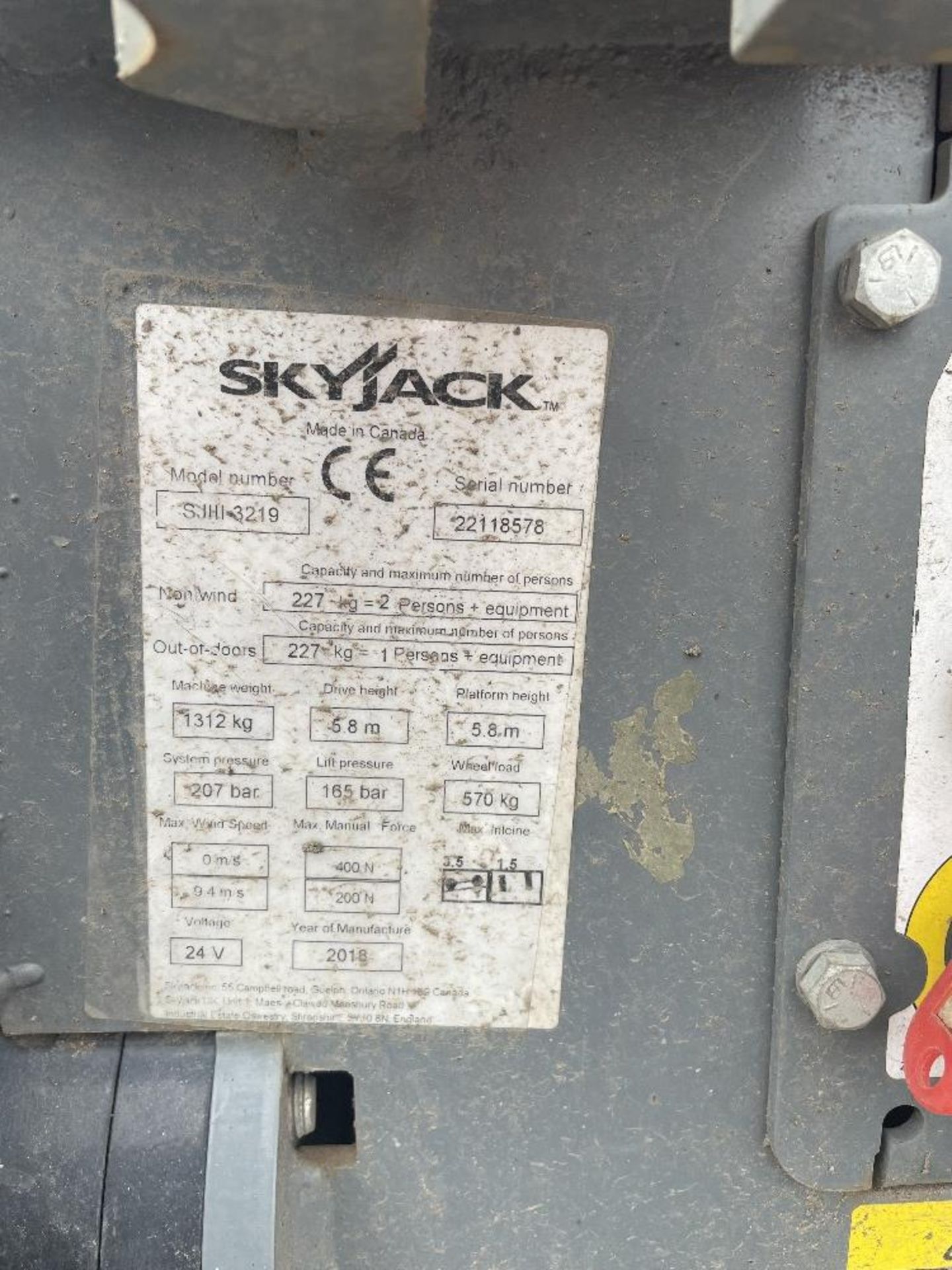 SkyJack SJIII-3219 Electric Scissor Lift | YOM: 2018 - Image 7 of 11