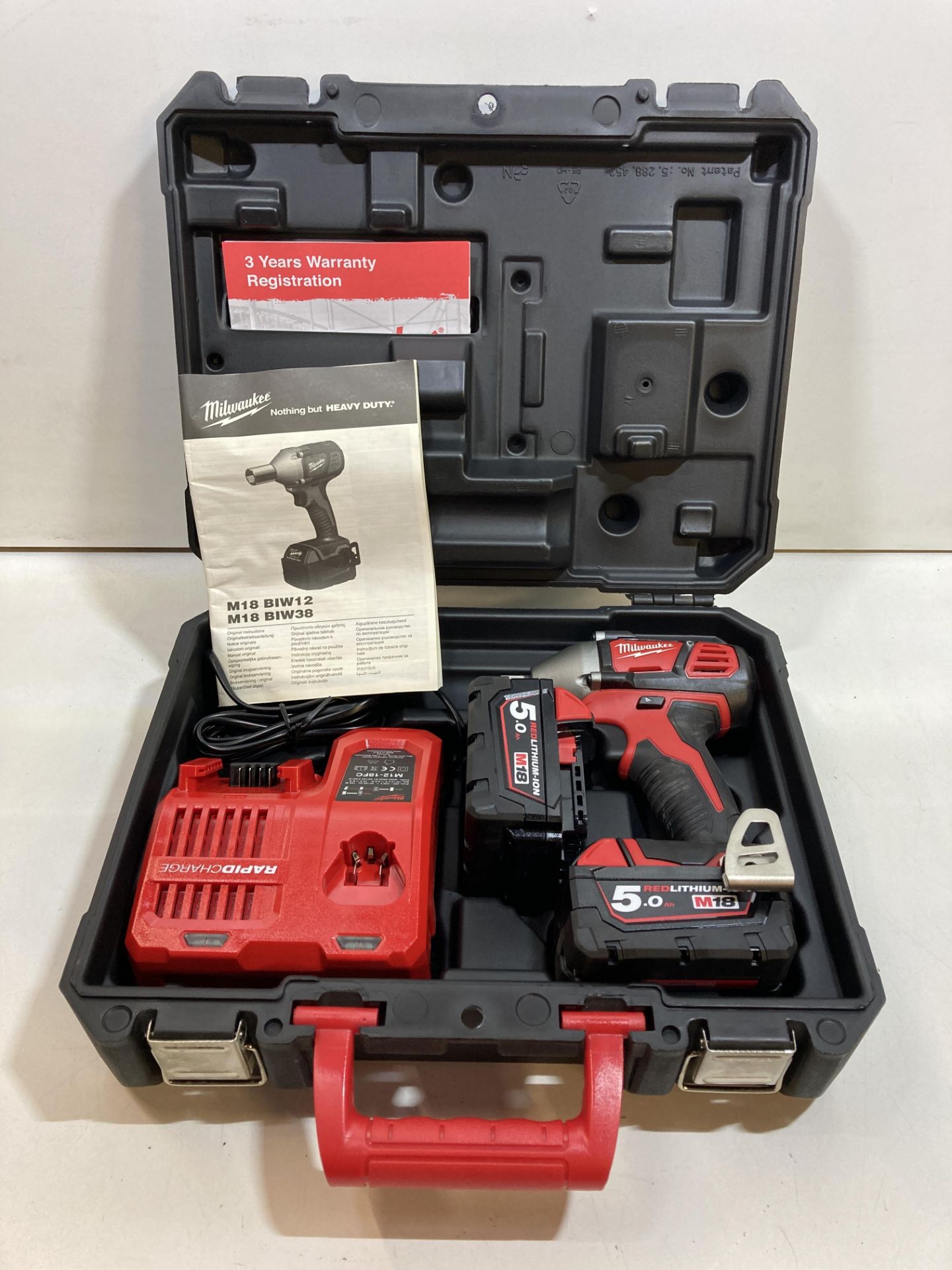 Milwaukee M18 BIW12 Cordless 18v Impact Driver W/ Case, Batteries & Charger | RRP: £189.59