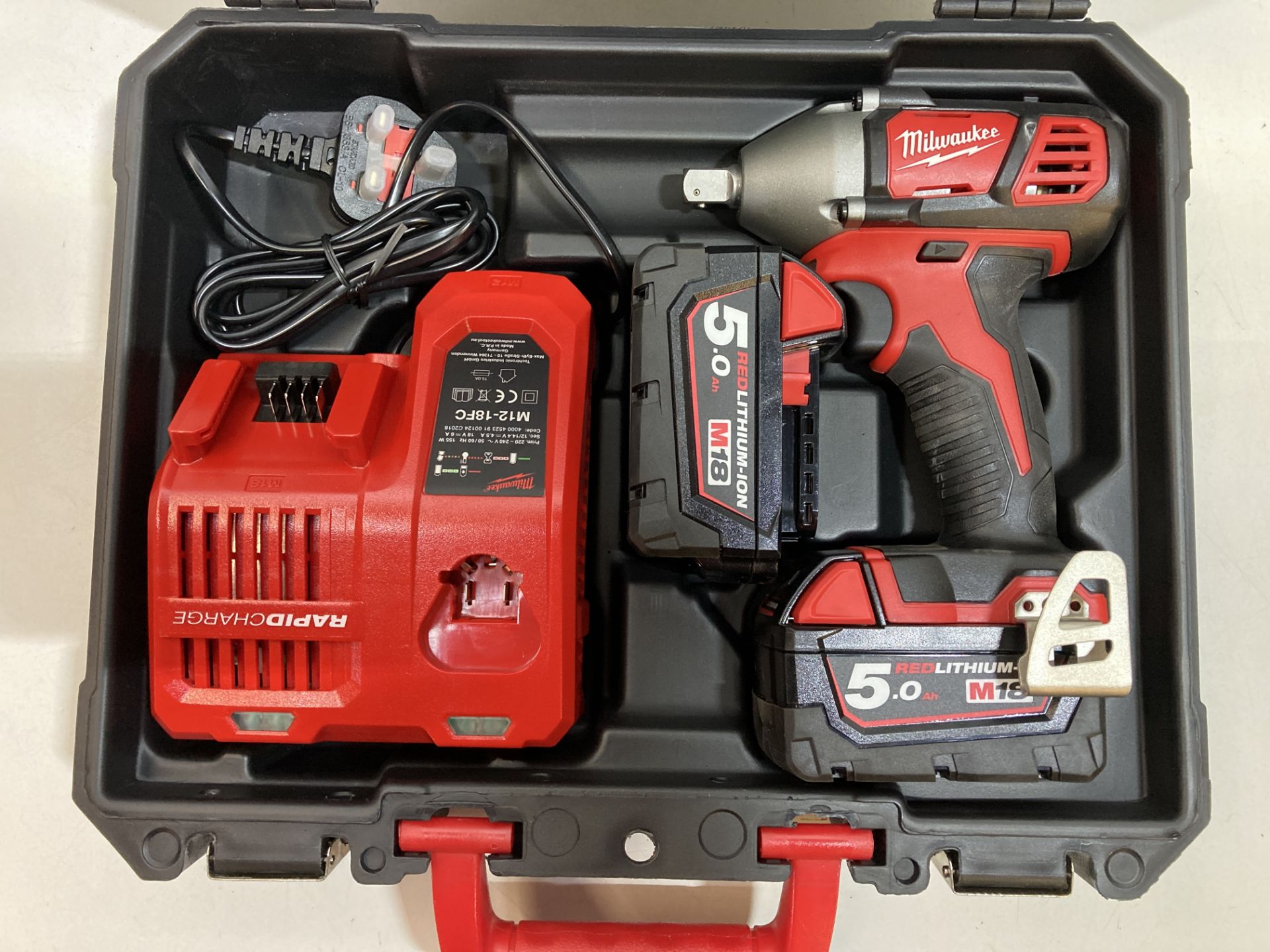 Milwaukee M18 BIW12 Cordless 18v Impact Driver W/ Case, Batteries & Charger | RRP: £189.59 - Image 2 of 4