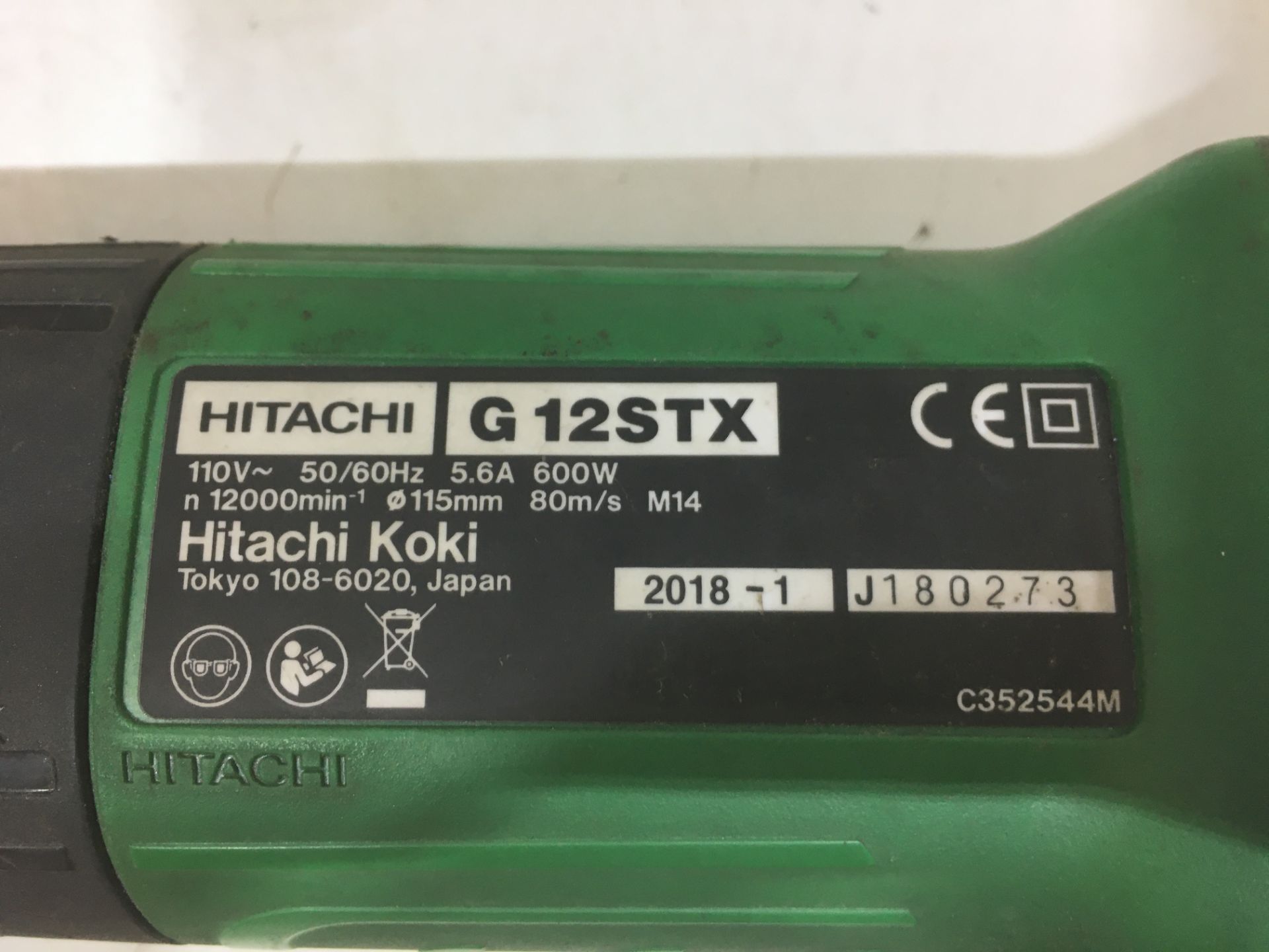 Hitachi G 12STX 110v Corded Angle Grinder - Image 3 of 3