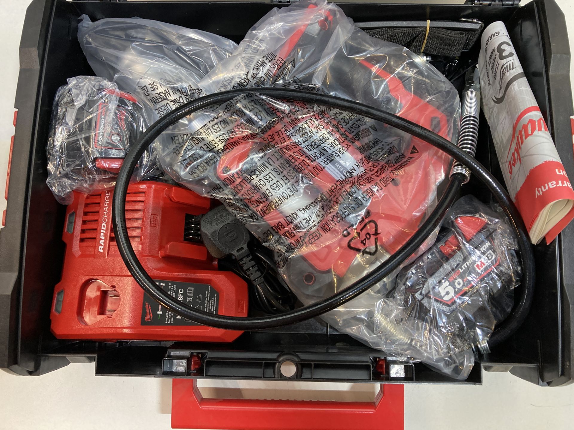 Milwaukee M18 GG Cordless 18v Grease Gun in Carry Case, Batteries & Charger | RRP £276 - Image 2 of 3