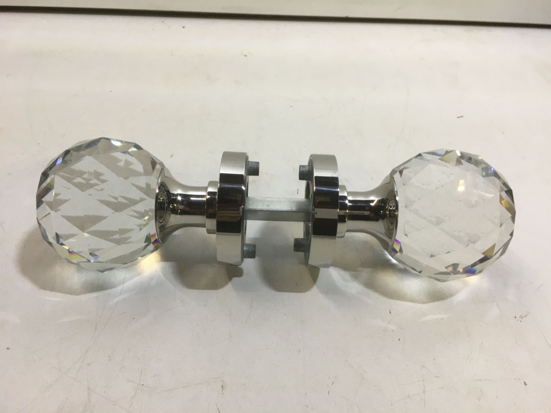 2 x Karcher Design Glass Centred Door Knobs on Rose - Image 3 of 4